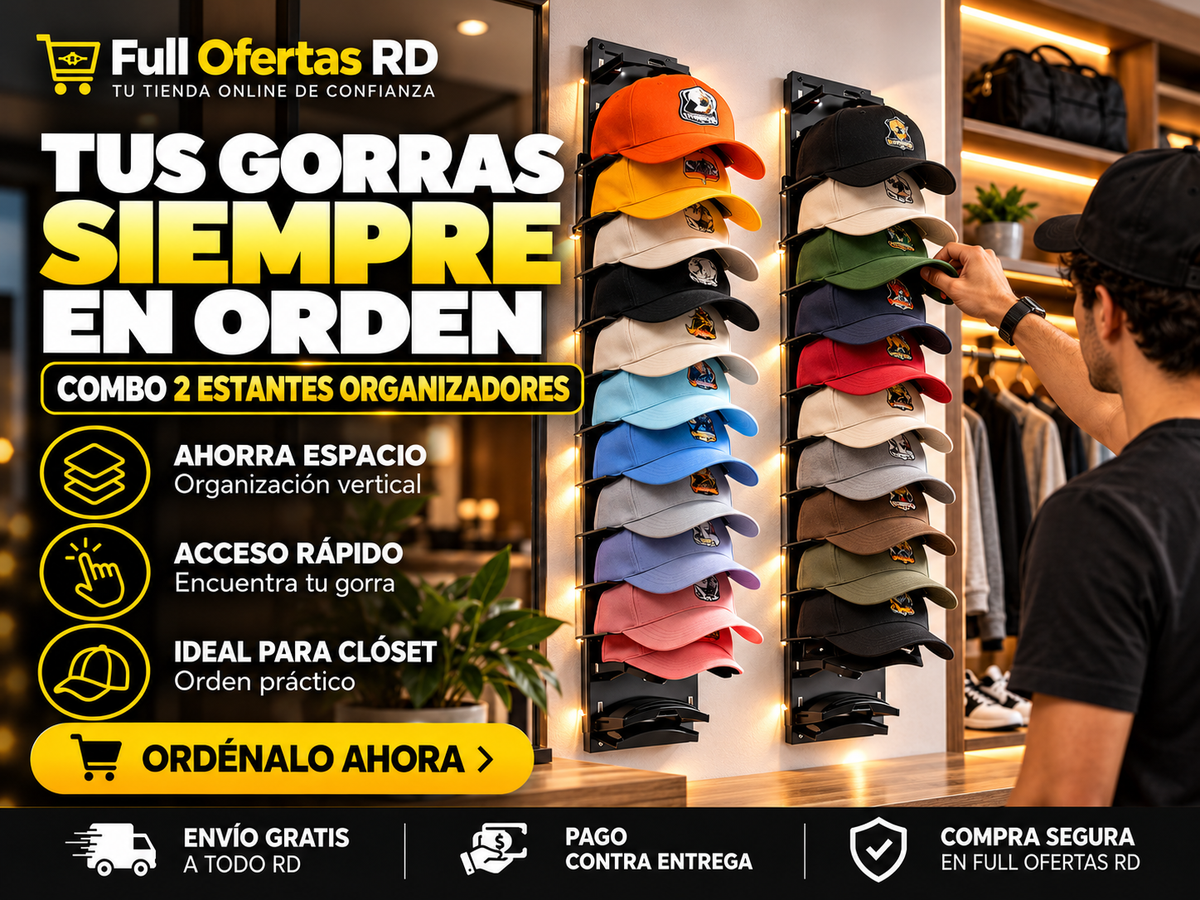 Combo de 2 Estantes Organizadores para Gorras (Capacidad 10 cada uno)