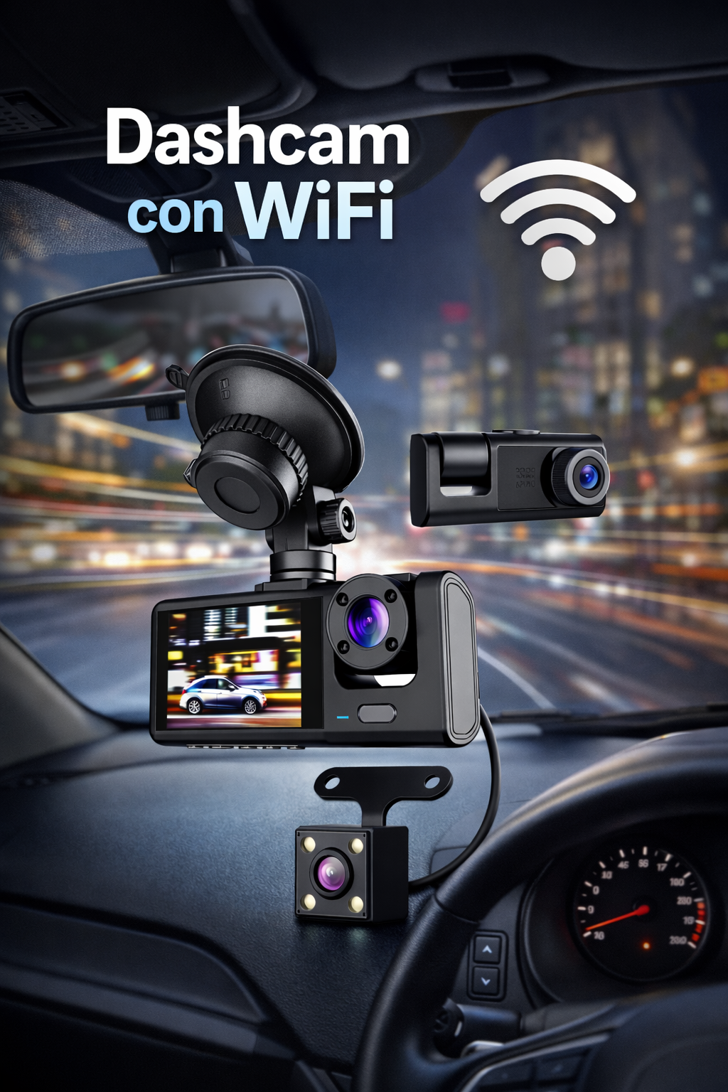 Dashcam con WiFi – Cámara de Seguridad para Vehículo
