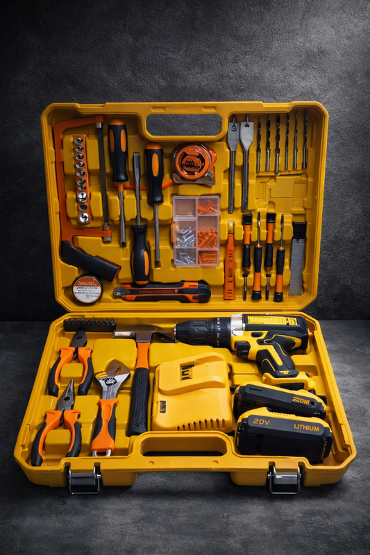 Set de Taladro Inalámbrico + 2 Baterías + Kit Completo