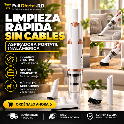 Aspiradora Portátil Inalámbrica Multifunción