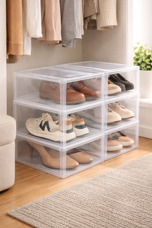 Combo 6 Cajas Transparentes para Zapatos