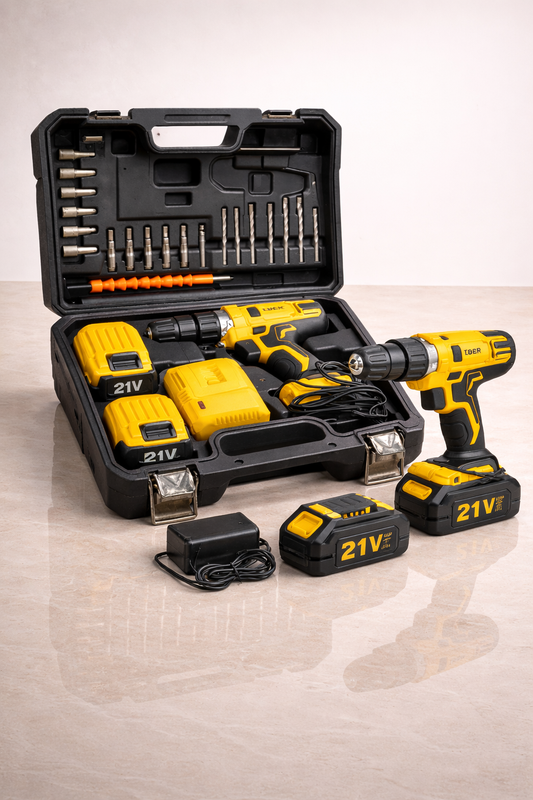 Kit de Taladro Inalámbrico con 2 Baterías 21V