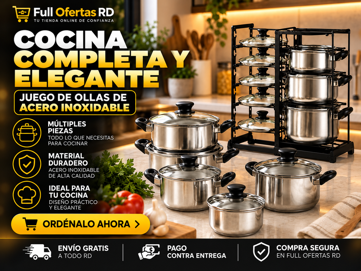 Combo Juego de Ollas + Organizador de Ollas y Tapas