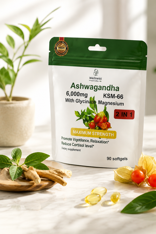 Ashwagandha + Glicinato de Magnesio 6000mg