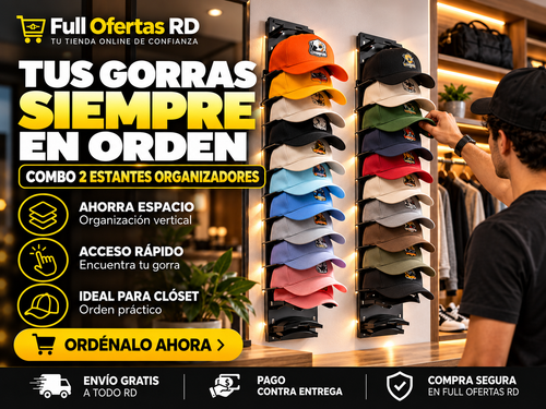 Combo de 2 Estantes Organizadores para Gorras (Capacidad 10 cada uno)