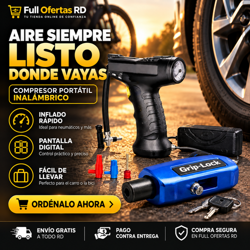 Combo Compresor de Aire + Candado para Motor