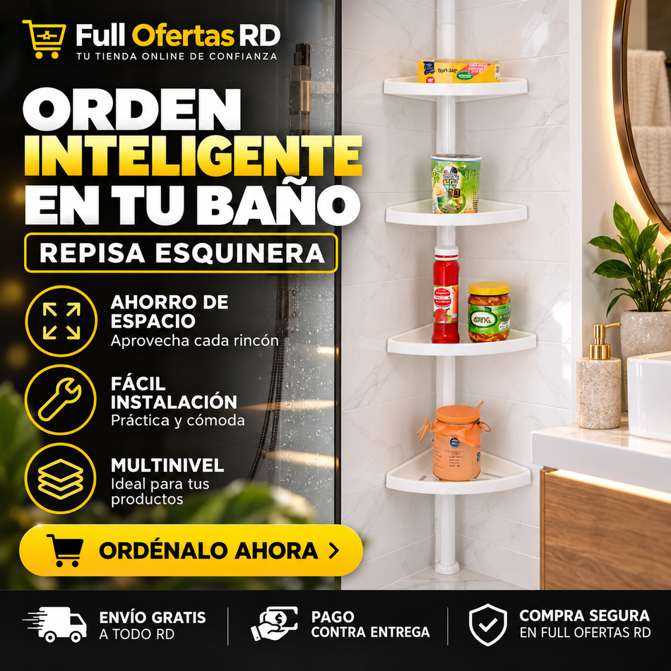 Combo Esquinero de Baño + Set de Alfombra Antideslizante